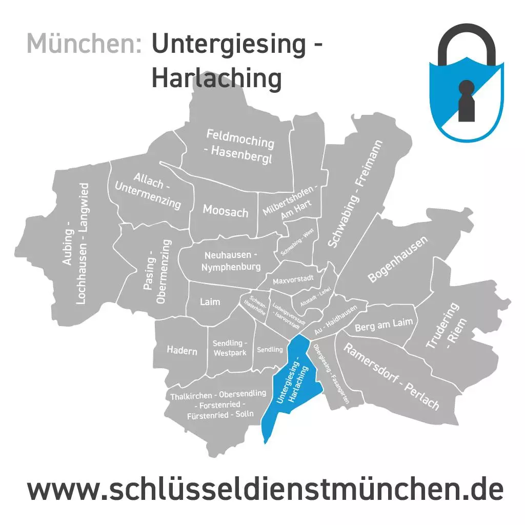 Schlüsseldienst München Untergiesing-Harlaching Karte
